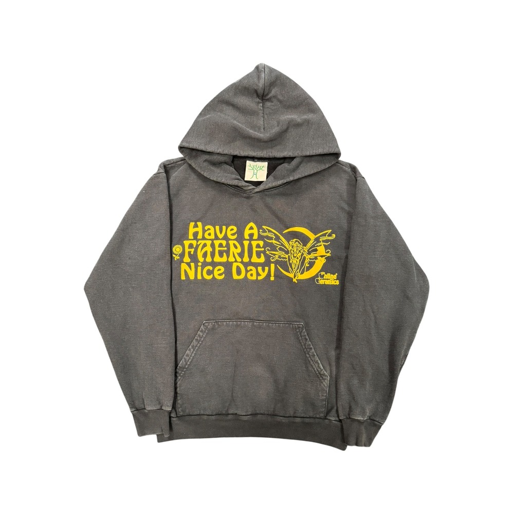 Online Ceramics Hoodie Men Medium Black Excellent Have A Faerie Nice Day Graphic